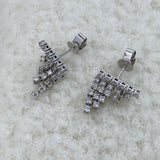 Diamond Dangle Earrings 1.09 ct White Gold