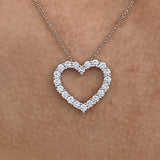 Diamond Pendant Necklace 1.46 ct White Gold