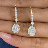 Diamond Dangle Earrings 2.2 ct Yellow Gold