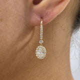 Diamond Dangle Earrings 2.3 ct Yellow Gold