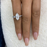 Evaria Ring 2.3 ct TCW , Solid Gold 14k