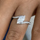Diamond Bypass Ring 1 ct White Gold