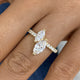 Diamond 2 Stone Ring 1.4 ct Yellow Gold