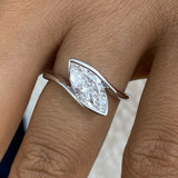 Diamond Bypass Ring 1.5 ct White Gold