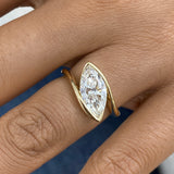 Diamond Bypass Ring 2 ct Yellow Gold