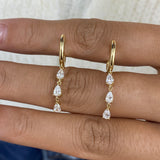 Diamond Dangle Earrings 0.6 ct Yellow Gold