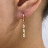 Diamond Dangle Earrings 0.6 ct Yellow Gold