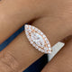 Diamond Halo Ring 0.9 ct Rose Gold