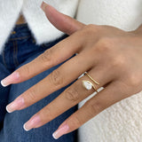 Promise Ring 0.7 ct TCW , Solid Gold 14k