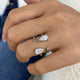 Toi-et Moi Ring 1.8 ct TCW , Solid Gold 14k