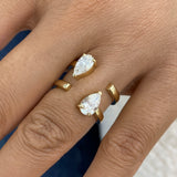 Diamond Two Stone Ring 1.5 ct Yellow Gold