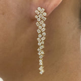 Diamond Dangle Earrings 4.9 ct Yellow Gold