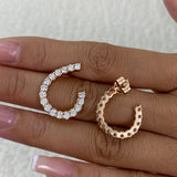 Diamond Open Hoop Earrings 2.4 ct Rose Gold
