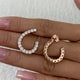Diamond Open Hoop Earrings 2.4 ct Rose Gold