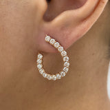 Diamond Open Hoop Earrings 2.5 ct Rose Gold