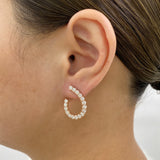 Diamond Open Hoop Earrings 2.4 ct Rose Gold