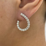 Diamond Open Hoop Earrings 2.5 ct White Gold