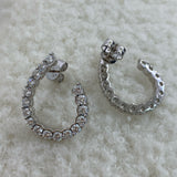 Diamond Open Hoop Earrings 2.4 ct White Gold