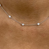 Diamond Stationed Necklace 1.3 ct White Gold