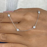 Diamond Stationed Necklace 1.3 ct White Gold