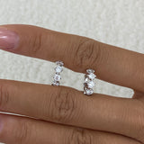 Diamond Cuff Earrings 1.03 ct White Gold