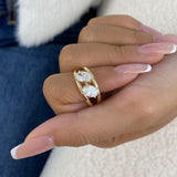 Toi-et Moi Ring 1.9 ct TCW , Solid Gold 14k