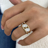 Toi-et Moi Ring 1.9 ct TCW , Solid Gold 14k