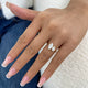 Toi-et Moi Ring 1.2 ct TCW , Solid Gold 14k