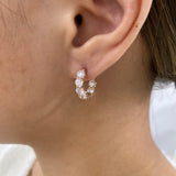 Diamond Hoop Earrings 3.2 ct Rose Gold