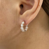 Diamond Hoop Earrings 3.2 ct Rose Gold
