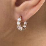 Diamond Hoop Earrings 3.3 ct Rose Gold