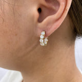 Diamond Hoop Earrings 3.1 ct Yellow Gold