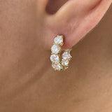 Diamond Hoop Earrings 3.2 ct Yellow Gold