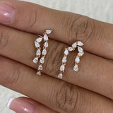 Diamond Drop Earrings 1 ct Rose Gold