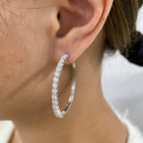 Diamond Hoop Earrings 3.1 ct White Gold