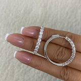 Diamond Hoop Earrings 2.9 ct White Gold