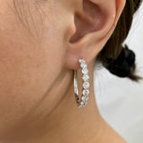 Diamond Hoop Earrings 4.2 ct White Gold