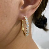Diamond Hoop Earrings 4.2 ct Yellow Gold