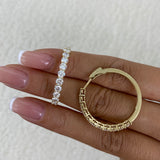 Diamond Hoop Earrings 3.1 ct Yellow Gold
