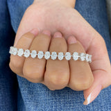 Oval Tennis Bracelet 12.5ct TCW, White Gold 14K