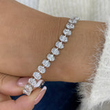 Oval Tennis Bracelet 12.5ct TCW, White Gold 14K