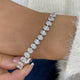 Oval Tennis Bracelet 12.5ct TCW, White Gold 14K