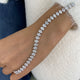 Oval Tennis Bracelet 12.5ct TCW, White Gold 14K