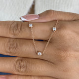 Diamond Stationed Necklace 1.3 ct Rose Gold
