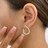 Diamond Open Hoop Earrings 2.4 ct Yellow Gold