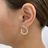Diamond Open Hoop Earrings 2.4 ct Yellow Gold