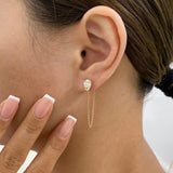 Diamond Chain Earrings 1.6 ct Yellow Gold