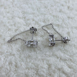 Diamond Chain Earrings 1.6 ct White Gold