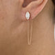 Diamond Chain Earrings 1.2 ct Rose Gold