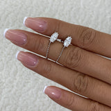 Diamond Chain Earrings 1.3 ct White Gold